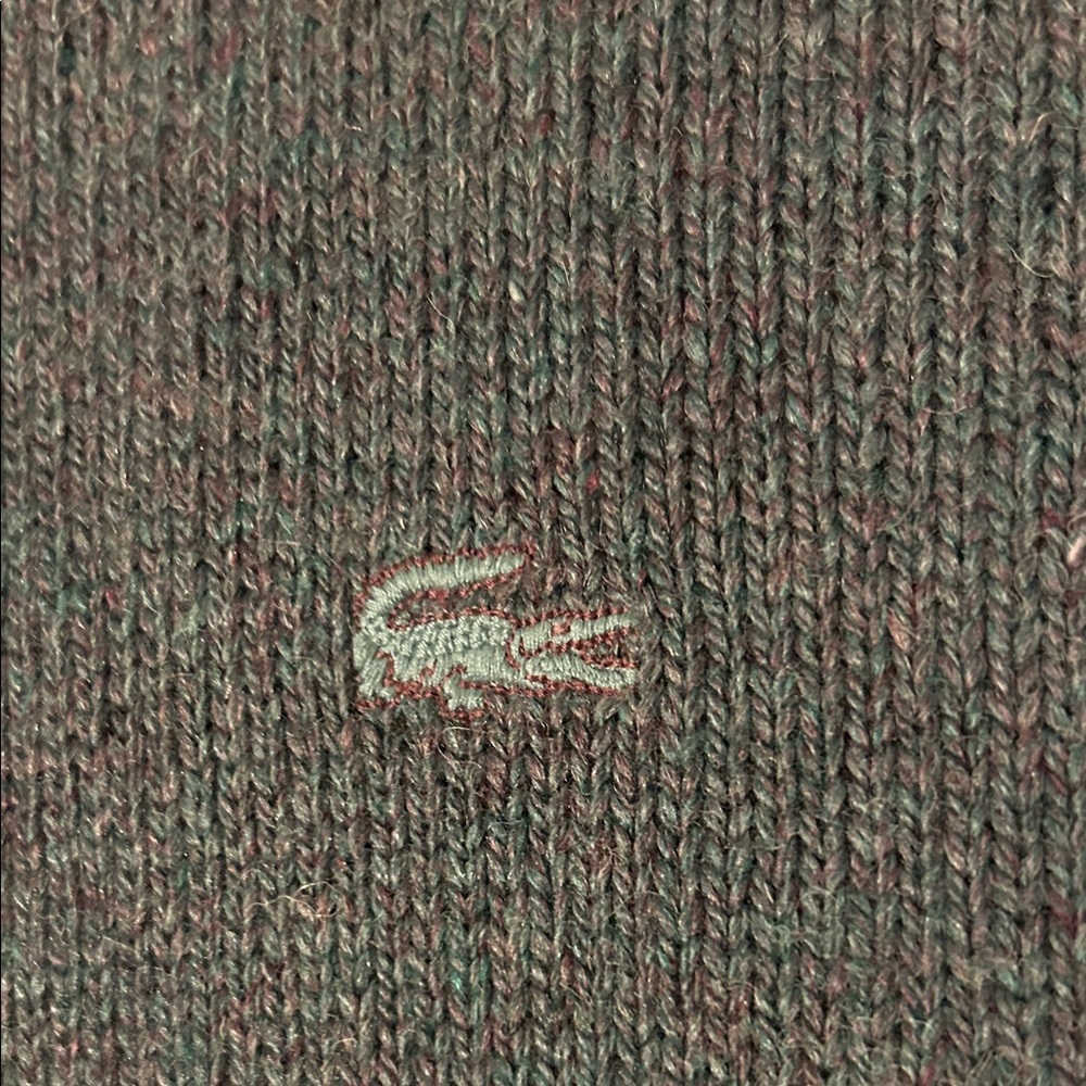 Vgt Izod Lacoste Men's Charcoal speckled Crewneck Sweater - Picture 2 of 8
